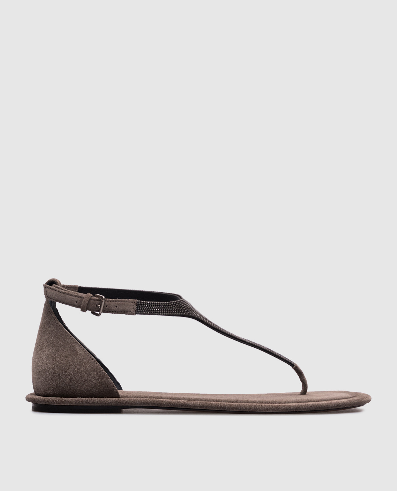 

Gray suede sandals with monil chain Brunello Cucinelli, Grey