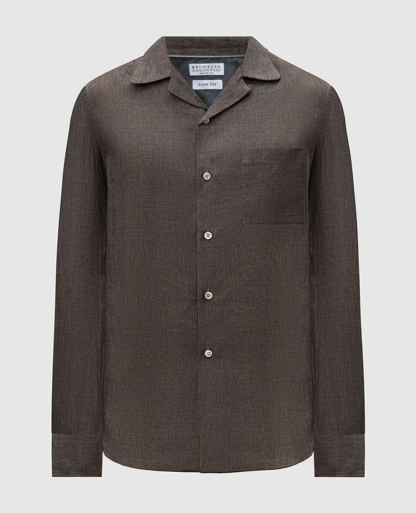 Brown linen shirt Brunello Cucinelli