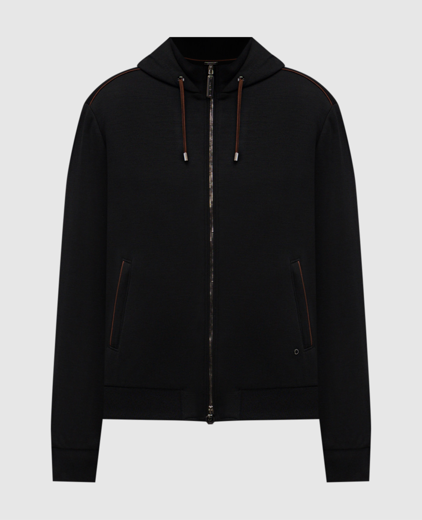 

Black wool jacket with hood Stefano Ricci