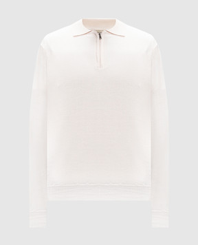 Cashmere&Whiskey White merino wool polo shirt 94394Z