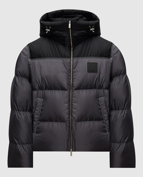 Off-White Gray down jacket with Arrow logo patch OMEJ002F24FAB001