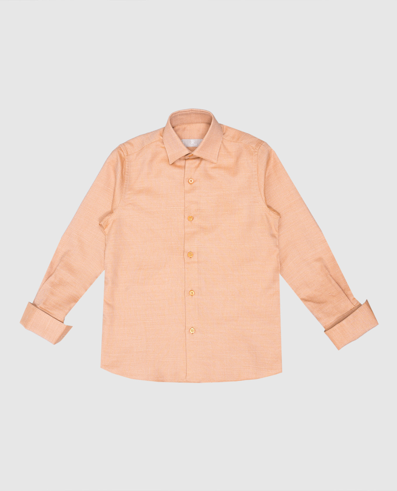 Children's brown shirt with silk and linen stefano ricci
