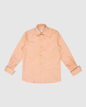 Stefano Ricci Children's brown shirt with silk and linen YC004040R1956