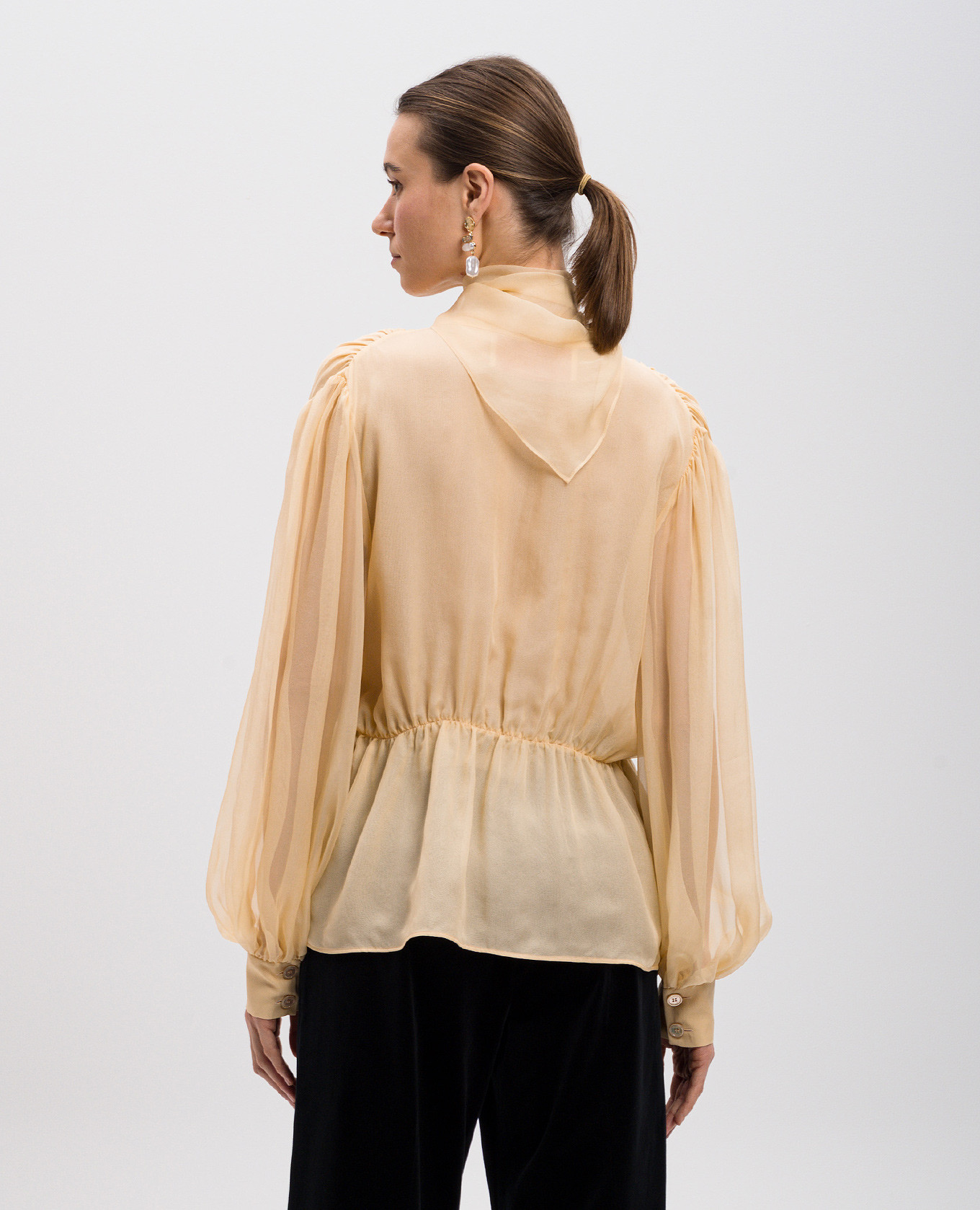 Yellow silk blouse Valentino 4
