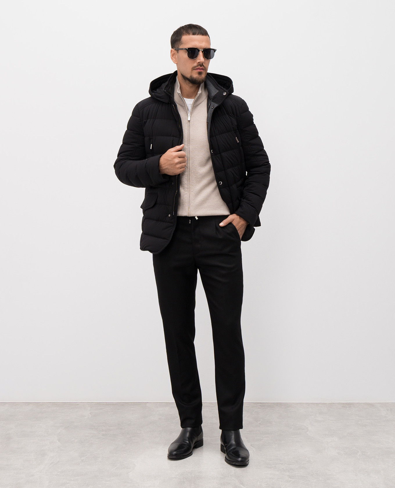 

Black wool and cashmere pants Enrico Mandelli