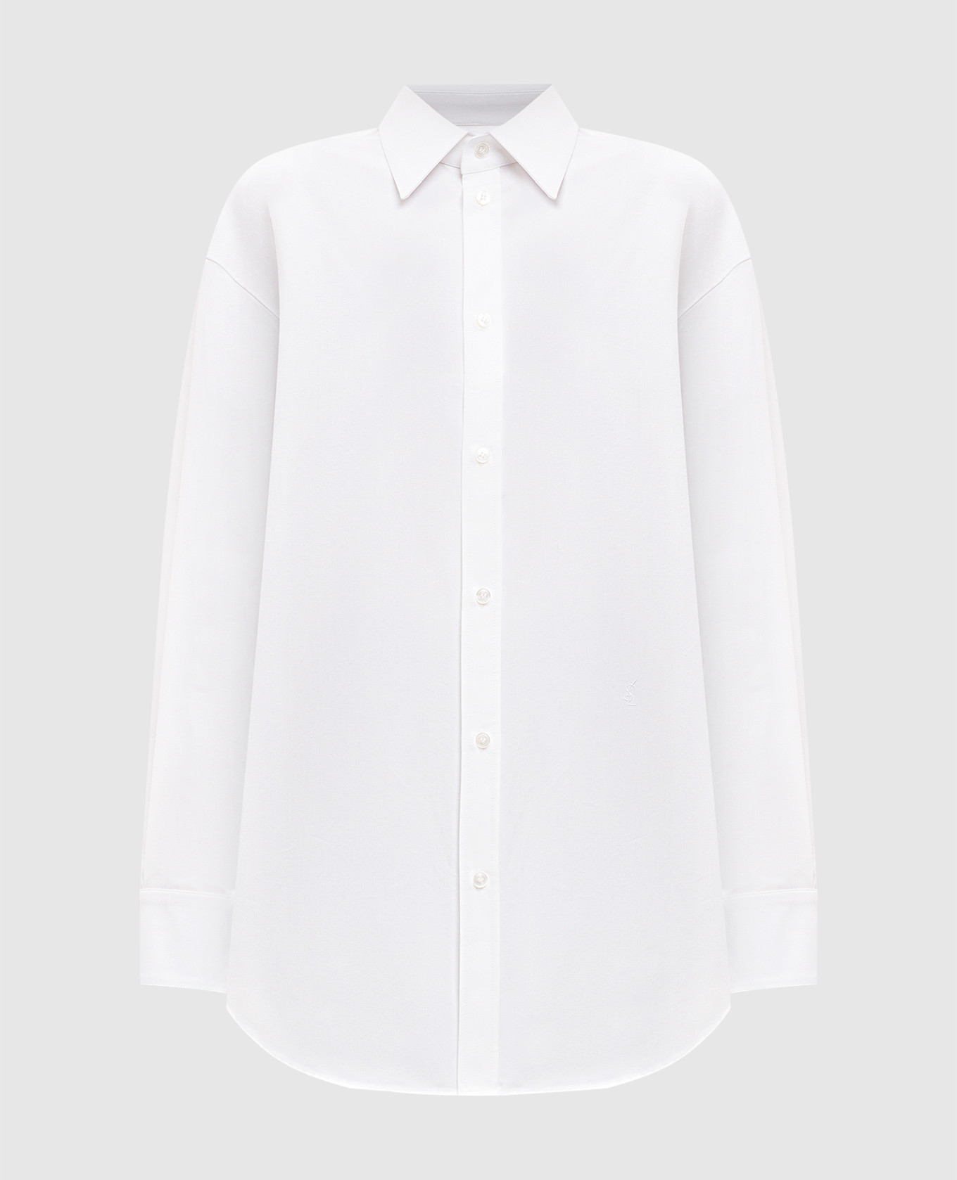 White shirt with embroidered monogram logo Saint Laurent