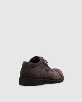 Stefano Ricci Kids Dark Brown Suede Derbies YRU514G824SDVTV