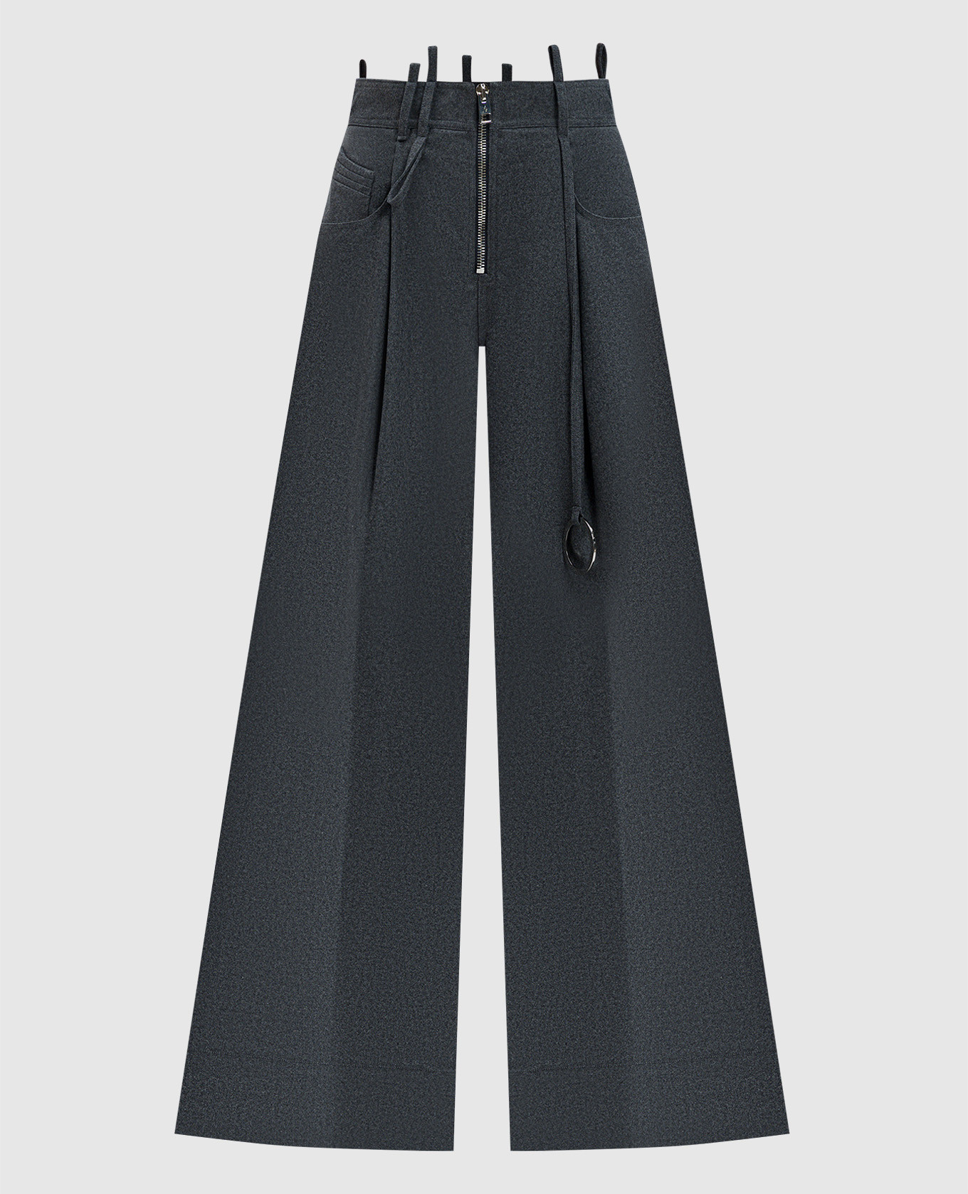 

Gray wool trousers with metallic logo The Attico, Grey