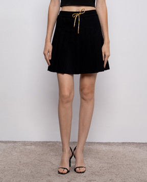 Versace Black pleated skirt with slit 10202951A14794