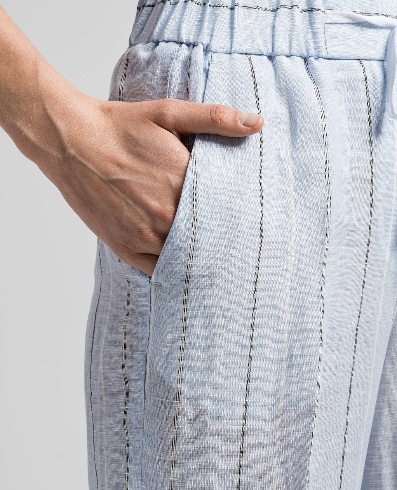 

Blue striped linen pants Peserico, Light blue