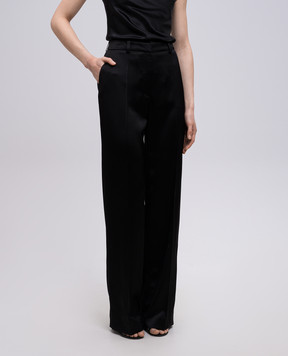 Balmain Black pants with shiny texture EF0PO160VB01