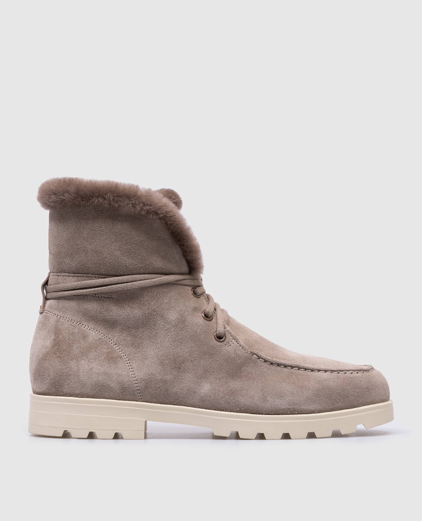 

Gray suede boots with fur Santoni, Grey