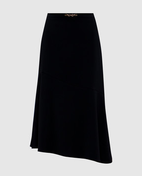 Twinset Black skirt of asymmetric cut with a frill 242TP2084