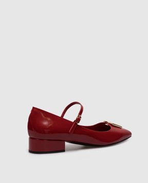 Dolce&Gabbana Red leather glossy shoes with logo CD1814A1037
