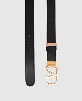 Valentino Reversible leather belt with logo 7W2T0SQ3IYR