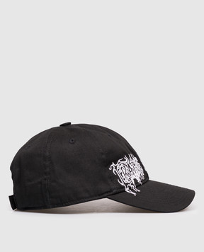 Vetements Black cap with embroidery UCF76CA100B