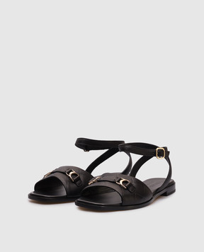 Doucal's Black leather sandals DD8769DEGNUF264