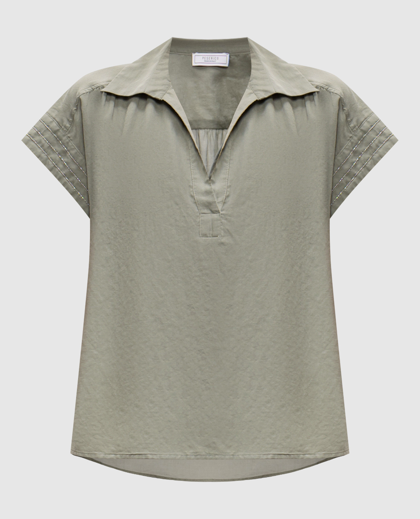 

Green blouse with monil chain Peserico