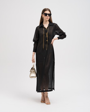 Michael Kors Black linen dress with laces EDP1580186