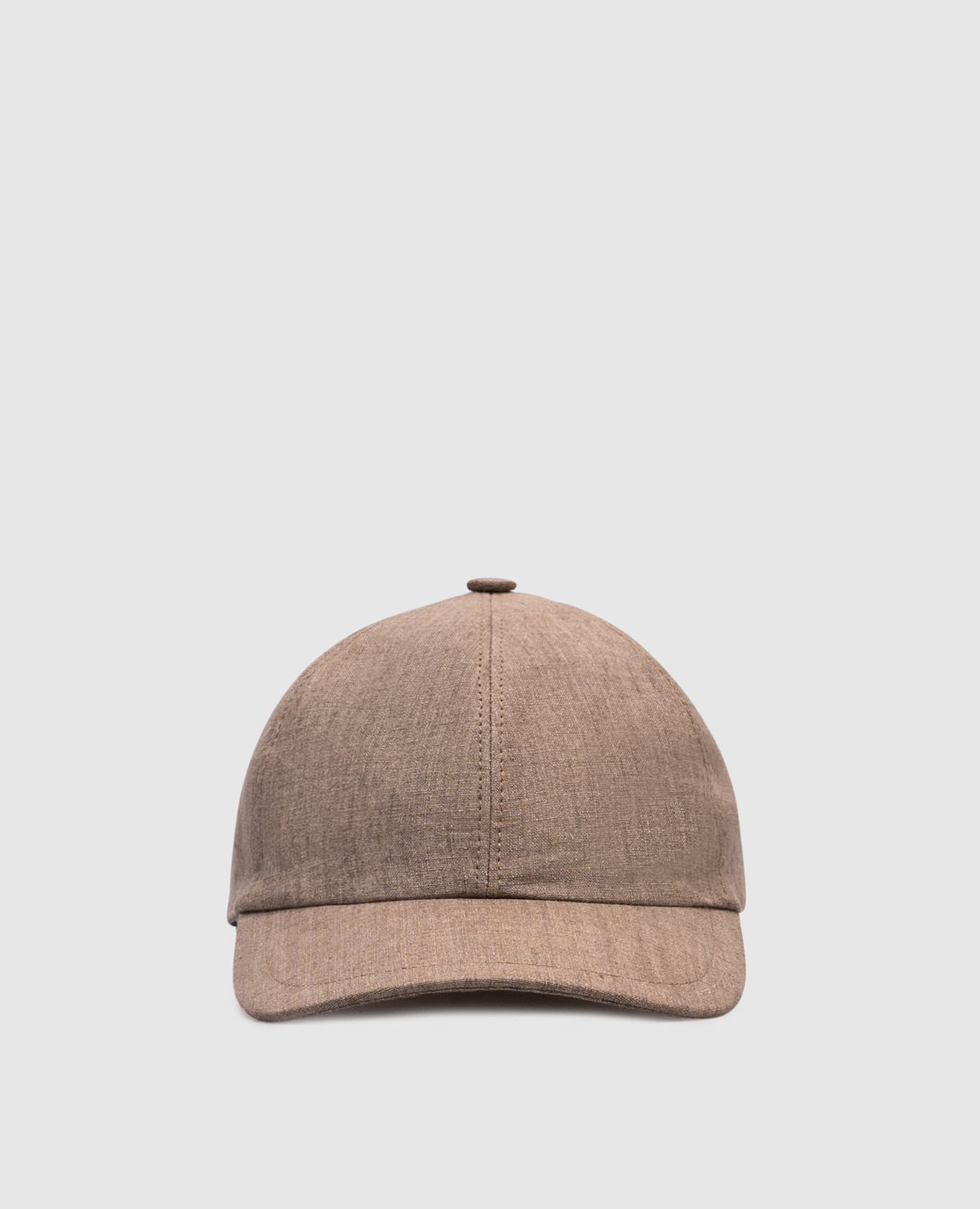 

Brown linen cap with logo CAPOBIANCO