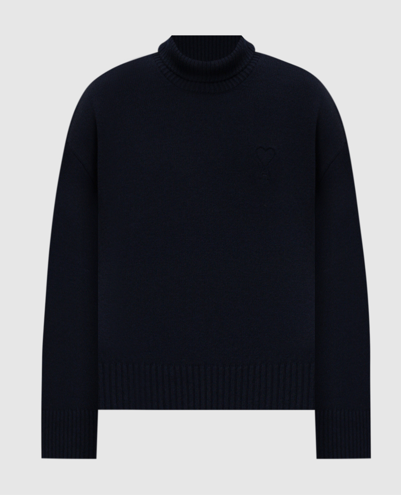 

Blue merino wool and cashmere sweater with logo embroidery Ami Paris