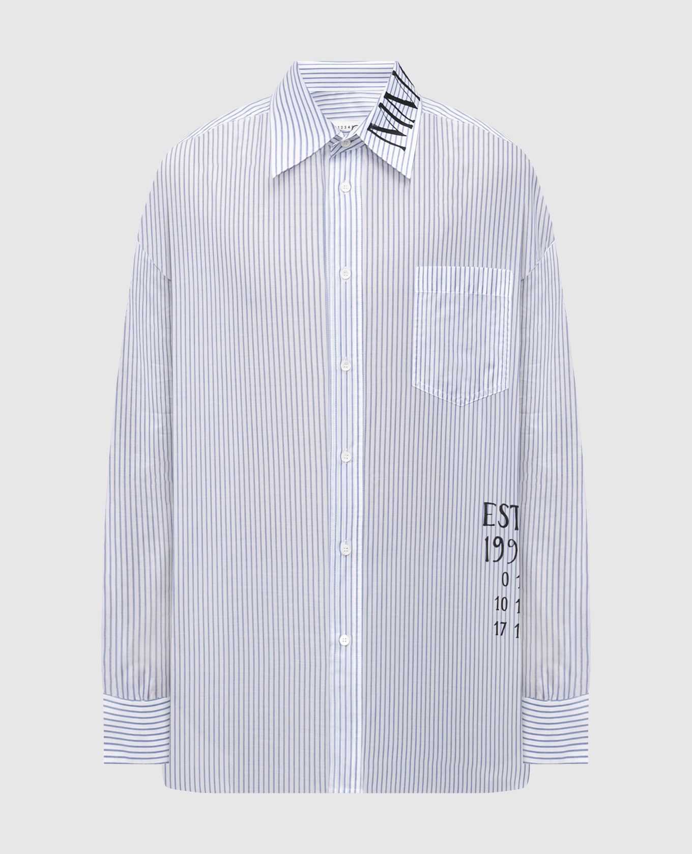 

Striped shirt with logo print Maison Margiela MM6, White