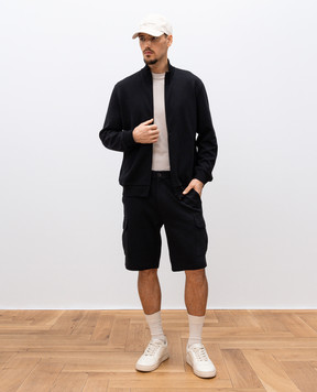 Brunello Cucinelli Black cashmere and silk cargo shorts MM8313222G