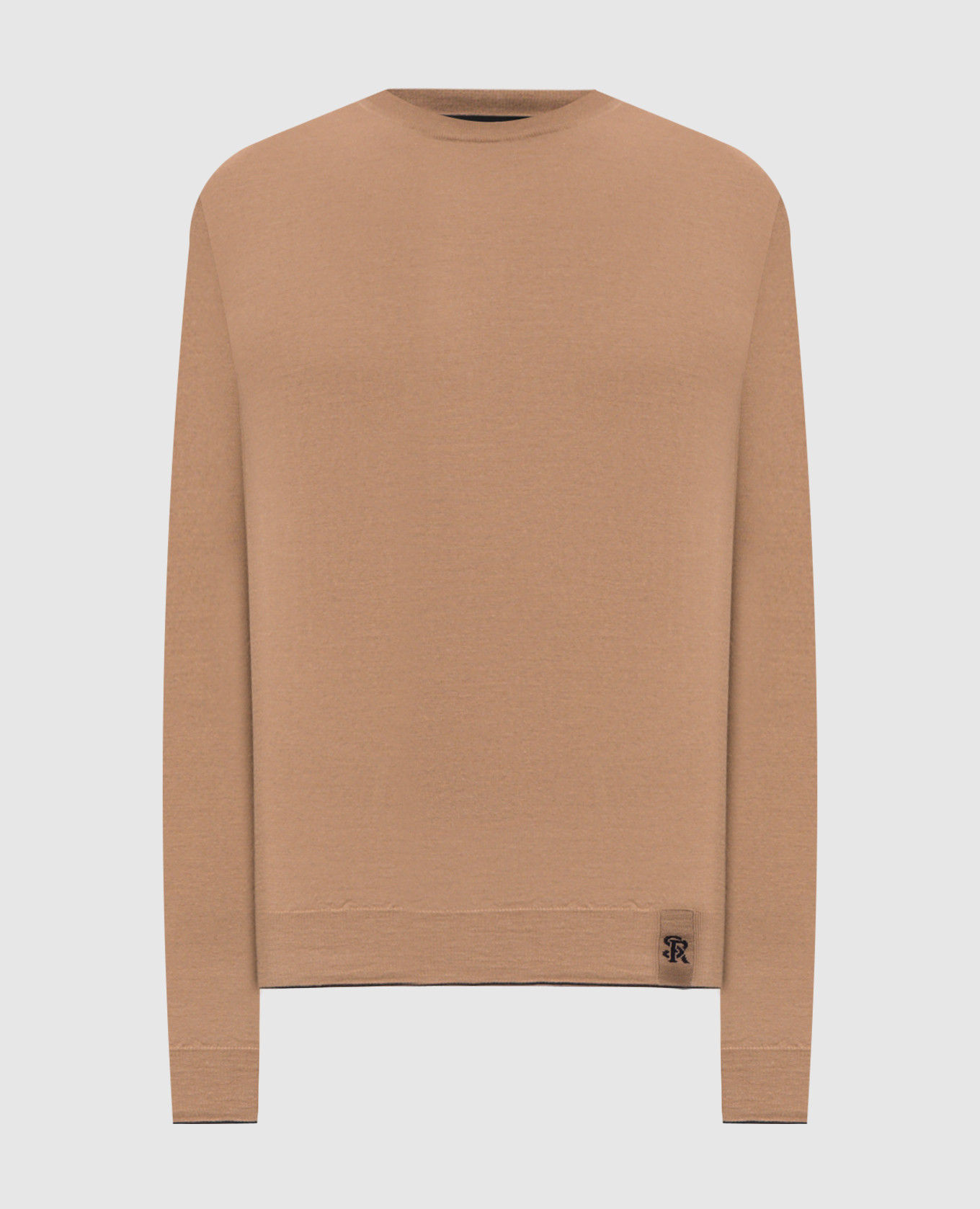 Brown sweater made of wool, silk and cashmere