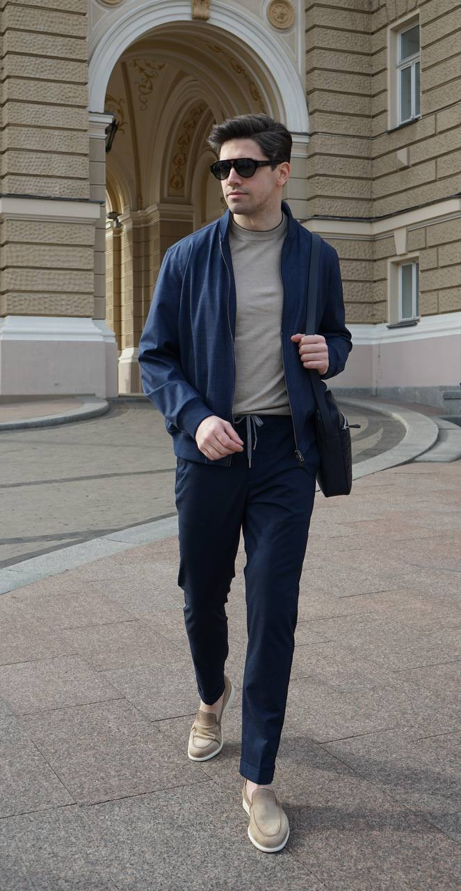 

Blue cashmere and silk pants Marco Pescarolo