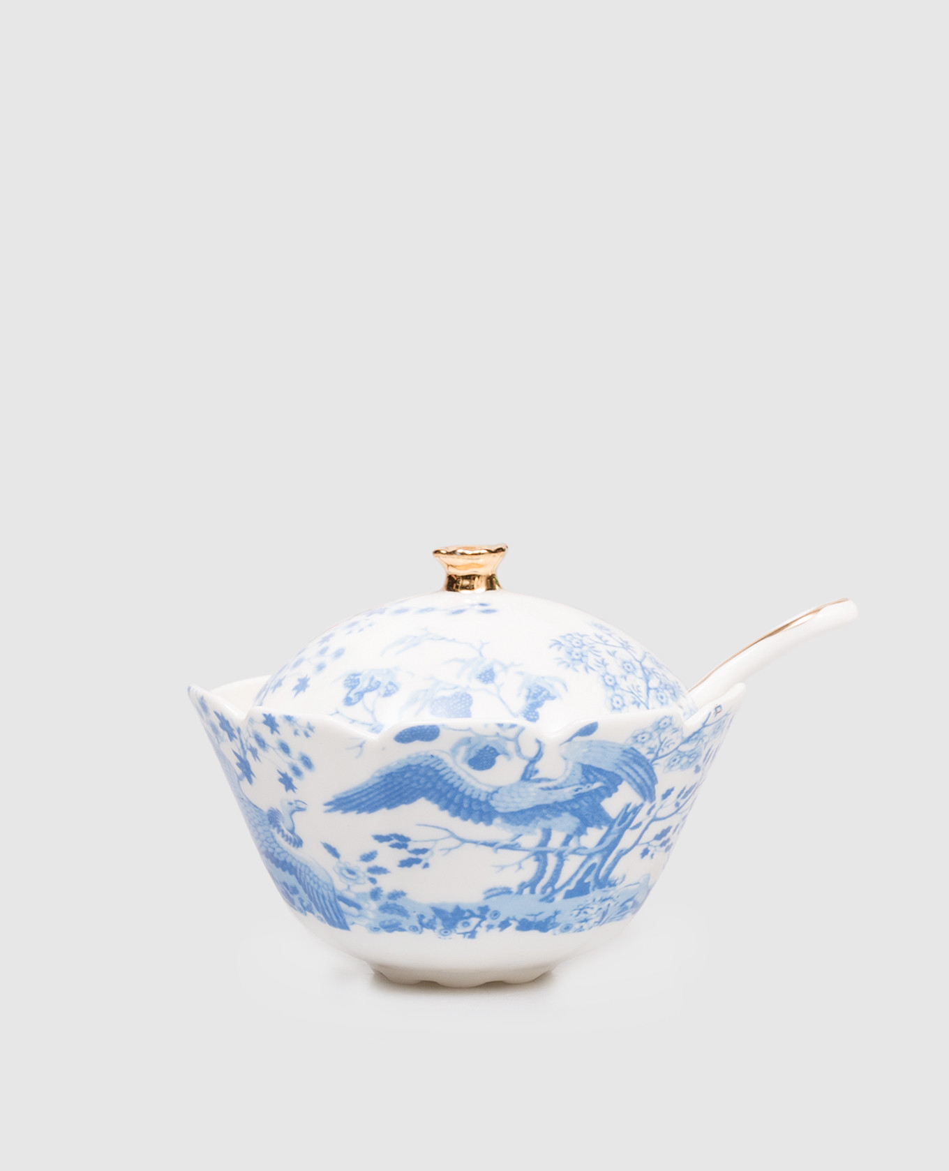 Maurilla white porcelain sugar bowl with print SELETTI