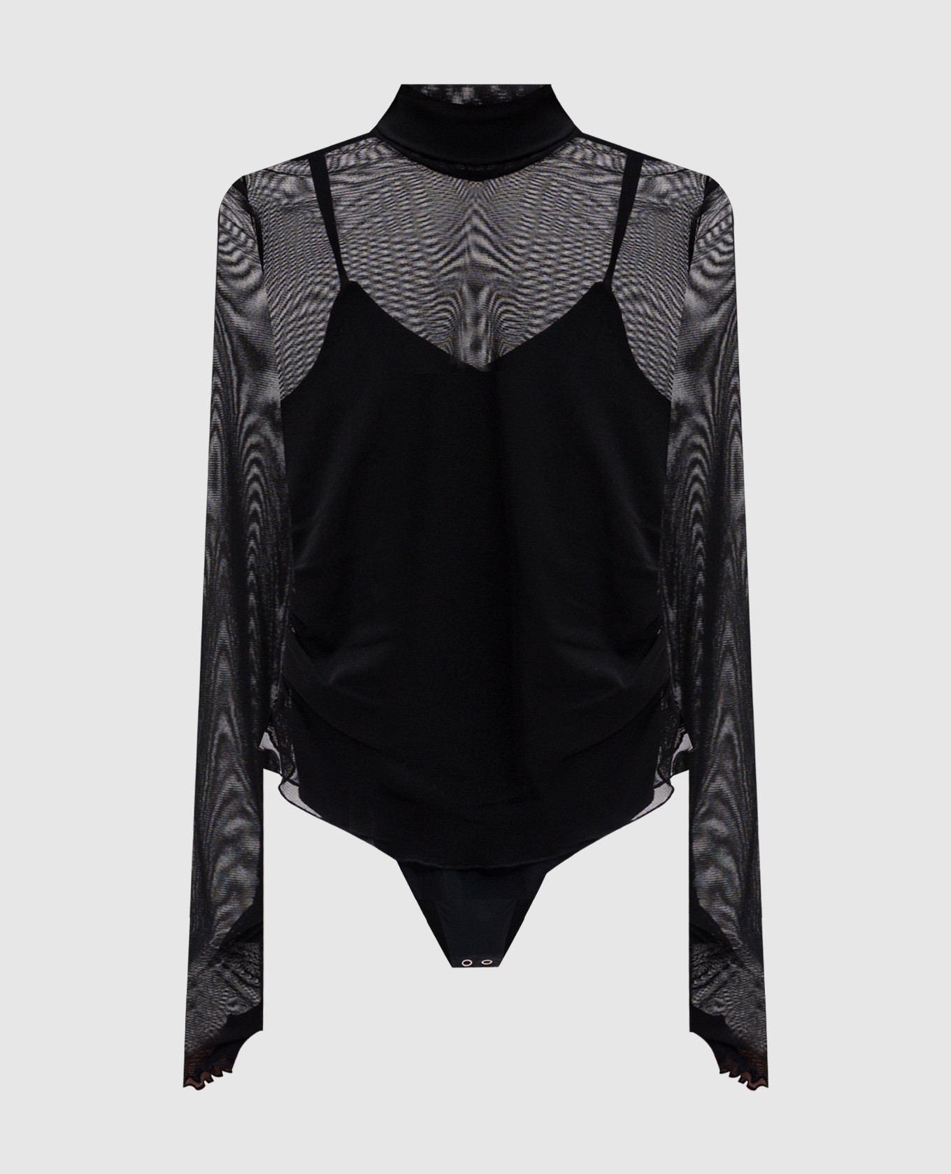

Black Velora bodysuit with drape Simkhai