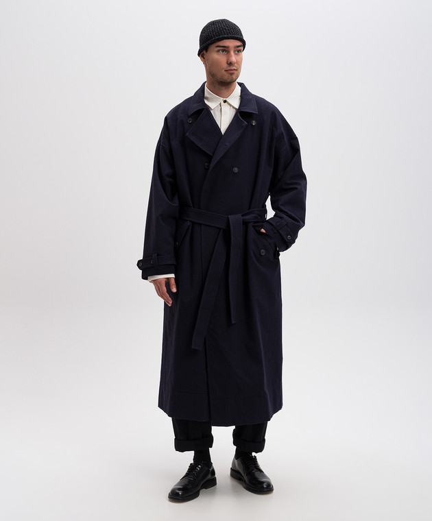 Jan Jan Van Essche - Blue double-breasted coat with wool