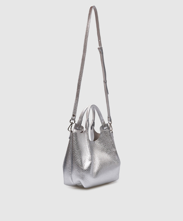 Gianni Chiarini - Dua silver logo print leather tote bag