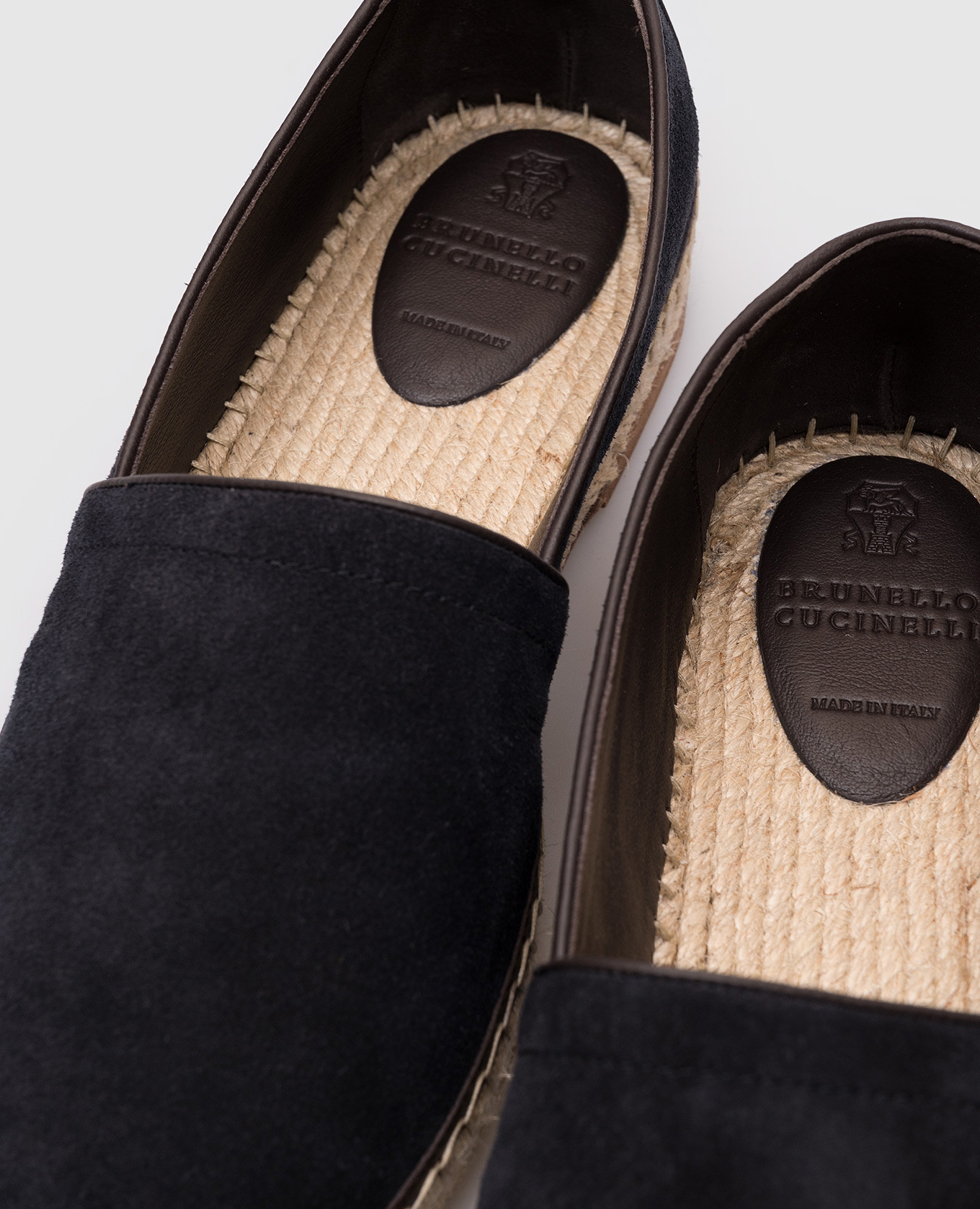 Blue suede espadrilles with logo emblem Brunello Cucinelli 5