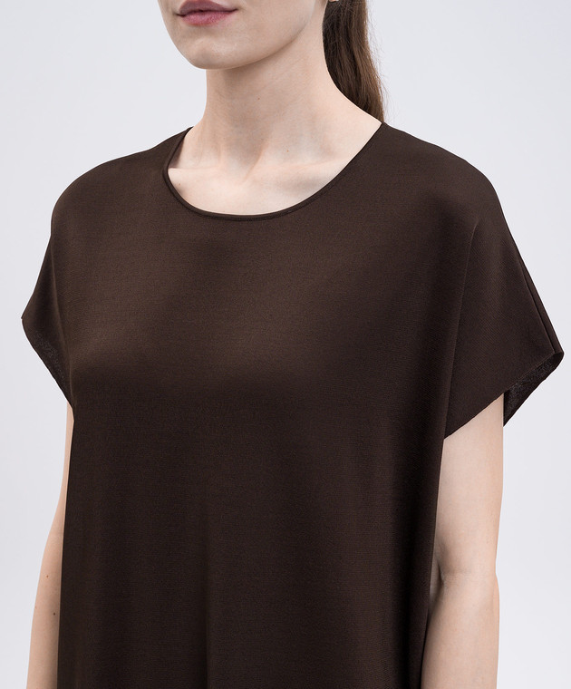 the row brown dress BROWN VISCOSE KNIT MAXI DRESS  Suit Negozi Row