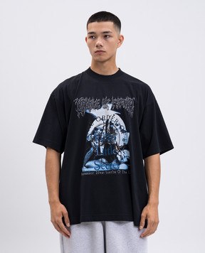 Vetements Black T-shirt with branded print UCF76TR600B