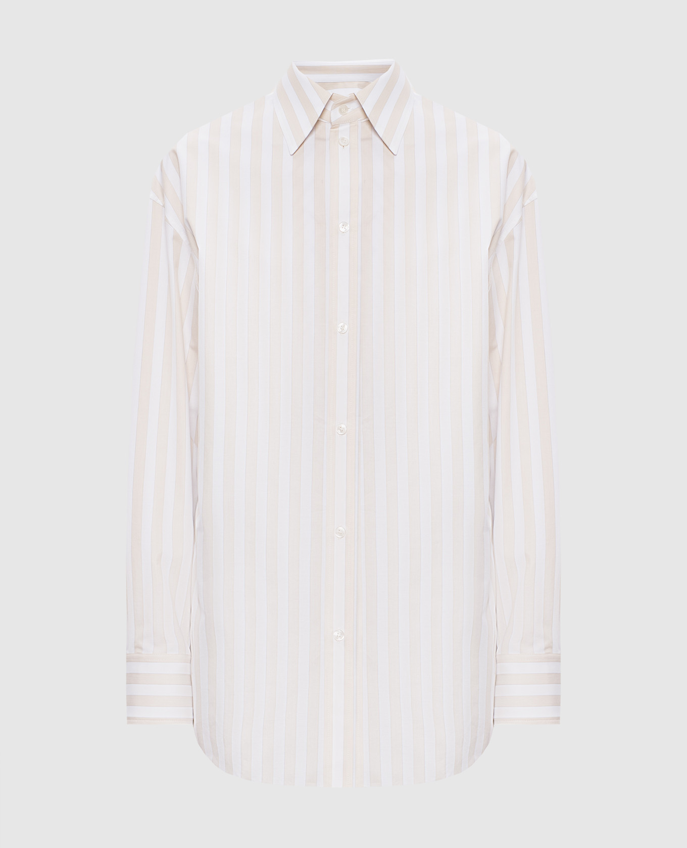 Beige striped Cassandre shirt Saint Laurent