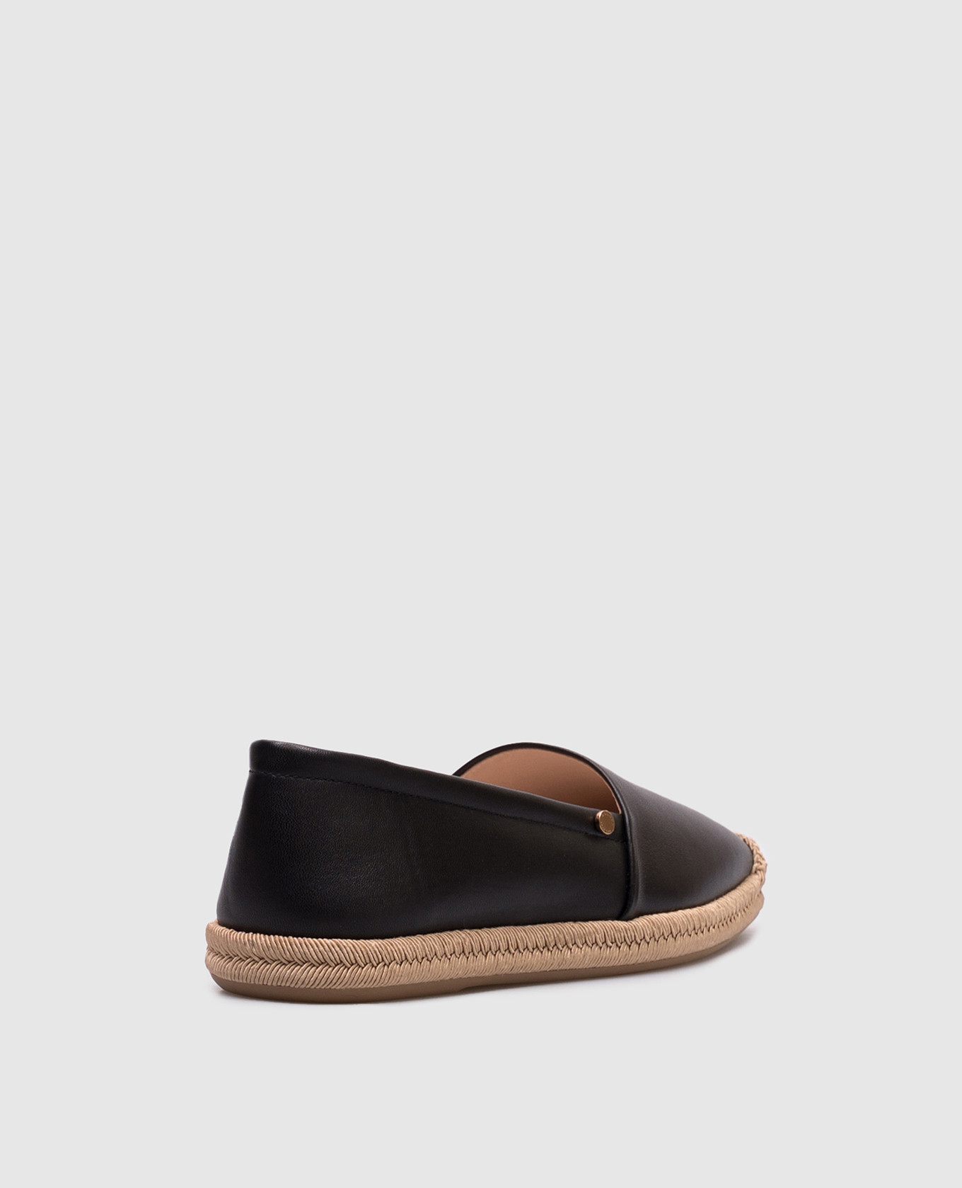 Black leather espadrilles Agnona 3