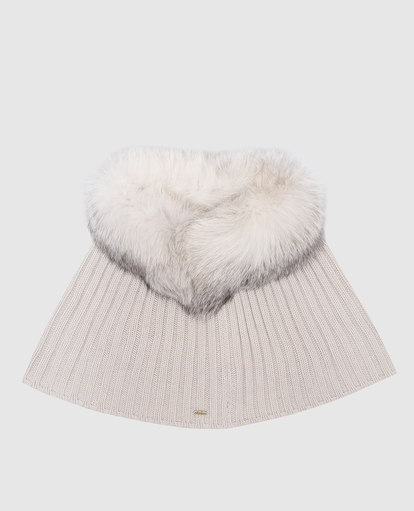 

Gray cashmere snood with fox fur Rindi, Grey