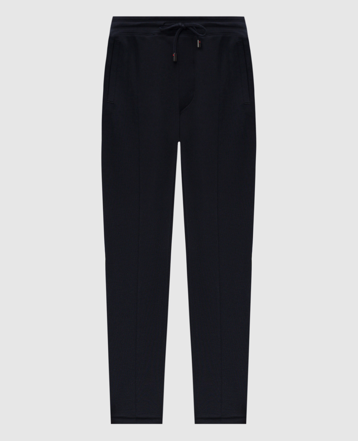 Blue silk sweatpants with logo emblem ISAIA