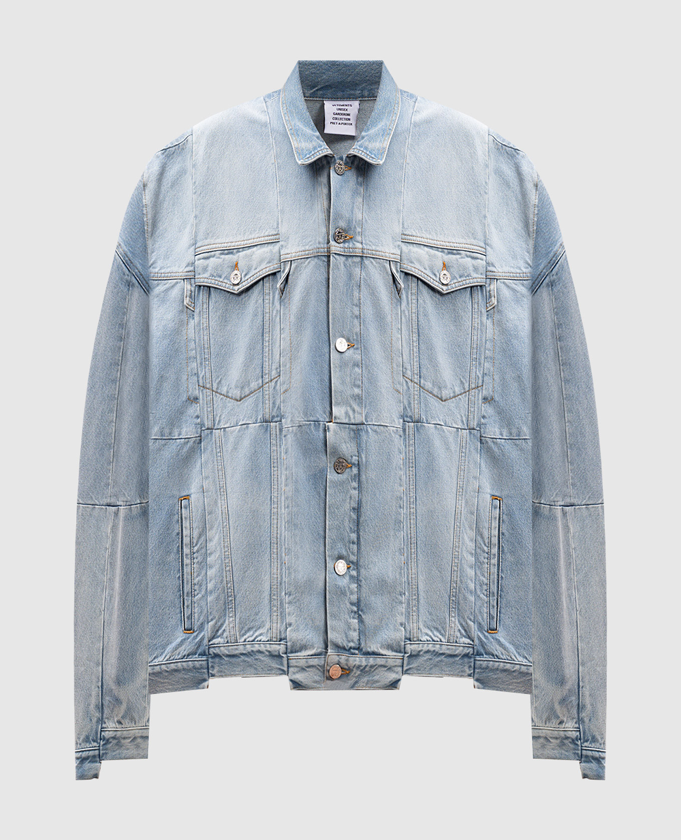 

Blue denim jacket with a distressed effect Vetements, Light blue
