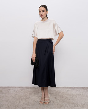 Peserico Blue wool pleated skirt A0578506461