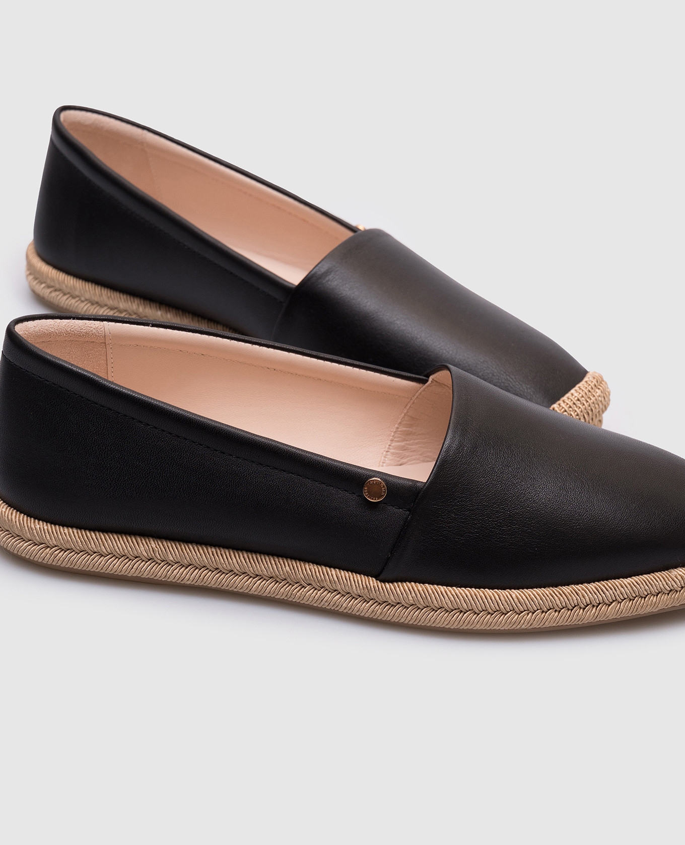 Black leather espadrilles Agnona 5