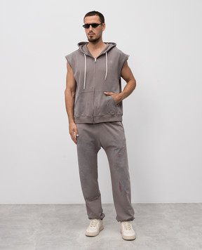 Maison Margiela MM6 Grey sleeveless sports jacket with vintage effect SH2HG0005M25013