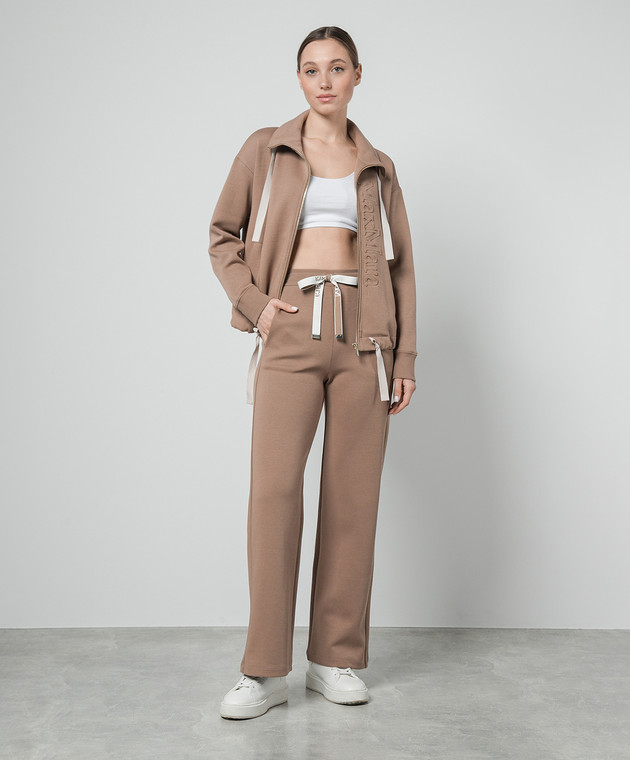 【送料&関税込】Max Mara guglia Jacket Max Mara - Guglia brown sports jacket with textured logo