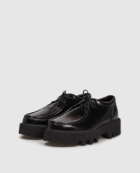 Sofie D`Hoore Falcone black glossy leather derby shoes FALCONELVATO