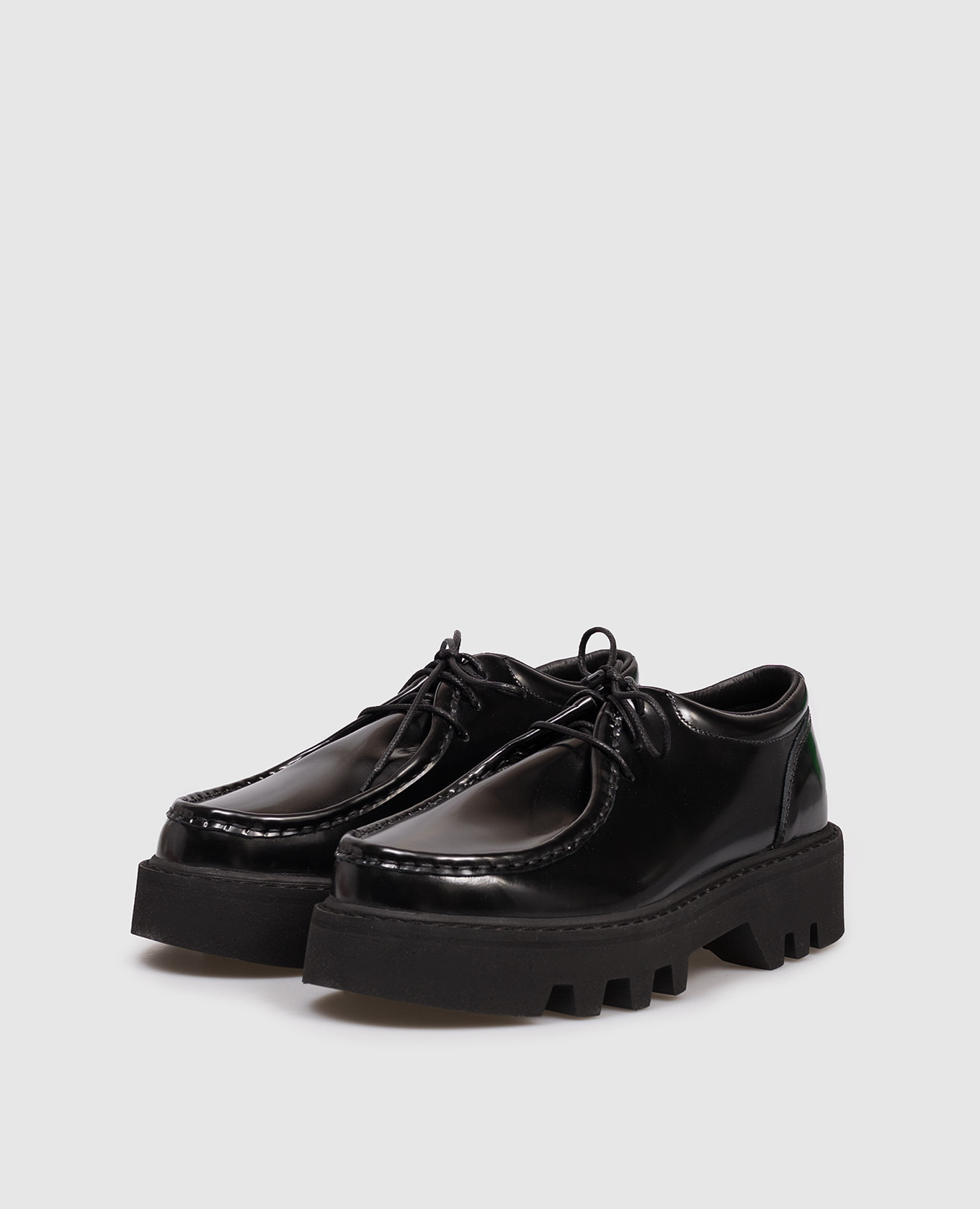 

Falcone black glossy leather derby shoes Sofie D`Hoore