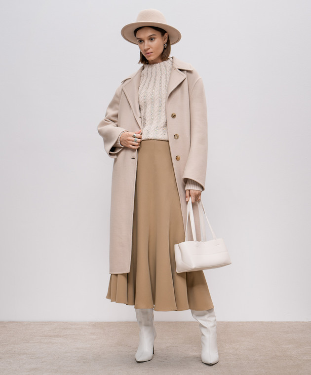 Ermanno Scervino - Beige sweater with wool in crystals