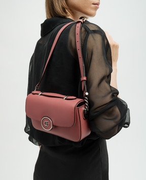 Gucci Pink leather crossbody bag with metallic logo 739722AABSG