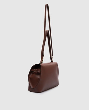Lou Lou Studio Brown leather bag ZION with embossed logo ZION